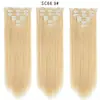 Set de Siete Piezas de Extensiones de Cabello Clip-In Europeas y Americanas para Mujeres, 16 Piezas de Cabello Clip-In, Cabello Largo Liso de Seda de Alta Temperatura, Set de 7 Piezas de Extensiones de Cabello