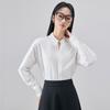 Trajes Profesionales Formales de Primavera y Otoño para Entrevistas de Cualificación Docente, Camisas para el Trabajo, Camisas Blancas de Manga Larga al por Mayor para Mujeres
