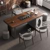 Mesa de té de madera maciza de estilo italiano, moderna, sencilla, ligera, de lujo, para oficina, mesa de té y silla Kung Fu, combinación para sala de estar, balcón, mesa de té de madera