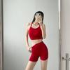 8821# Traje de yoga sin costuras, espalda grande, diseño sin espalda, base de moda, chaleco corto, ropa exterior, cubierta deportiva para fitness