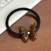 Clip de Goma Acrílica Coreana con Forma de Mariposa Tridimensional para Cola de Caballo Anillo para el Cabello con Diamantes para Todo Tipo de Peinado Pasador