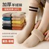 Calcetines de mujer de otoño e invierno gruesos, cálidos, absorbentes del sudor, de goma alta, con suela de rizo, desodorantes, medias negras para mujer