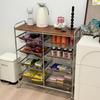 Estante de almacenamiento de aperitivos para sala de estar, carrito antiguo de medio piso, cocina móvil, almacenamiento de frutas y verduras, aparador multifuncional para el hogar