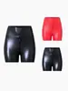 Amazon Wish Transfronterizo Pantalones Cortos de Cuero Europeos y Americanos Ajustados para Mujer Imitación de Cuero PU Mate de Cintura Alta Sexy Pantalones Sexy