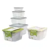 Caja de plástico para conservar la frescura, apta para microondas, lonchera, caja para almacenamiento de verduras y frutas, lonchera para llevar, juego de cajas de plástico al por mayor