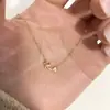 Collar de Plata de Ley 925 Chapado en Oro de 18 Quilates por Todas Partes, Flor de Trébol de la Suerte Incrustada con Circonita, Cadena Delicada y Compacta para Clavícula para Mujer