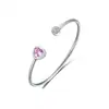 Conjunto de Colar Coração Fresco de Nicho Design de Nicho Alto Padrão Exquisito Aberto Diamante Estilo Ins Pulseira Aberta