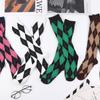 Meias Femininas Estilo Europeu e Americano Letra Xadrez Jacquard Longas Casuais Até o Joelho Padrão Diamante Retrô Atacado Tendência Retrô