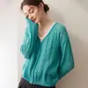 Cardigan Herbalife Hilo~25% Seda de Morera 75% Cachemir para Mujer Cuello en V Hueco Estilo Suave Suéter Suave y Esponjoso Ropa de Abrigo