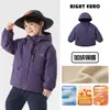 Chaqueta de invierno para niño estilo europeo derecho, parte superior forrada de polar, colección de invierno, ropa infantil engrosada y cálida, ropa de invierno para niños y bebés