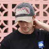 Gorra de béisbol bordada con efecto vintage lavado y desgastado, transfronteriza, para hombre y mujer, gorra con visera para proteger del sol en exteriores, sombrero de moda de estilo americano con bloques de color