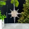 Decoraciones navideñas transfronterizas lentejuelas colgante acrílico colgante de copo de nieve transparente accesorios para la disposición de la escena del árbol de Navidad