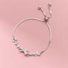 Love Lodge s925 Pulseira de prata esterlina com nó de diamante e laço em estilo fresco e fresco Design Joias artesanais para mulheres S5983