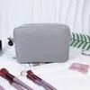 Bolsa de Maquiagem com Logo Personalizado, Armazenamento de Viagem, Leve, Bolsa de Mão de Grande Capacidade, Padrão de Bolsa de Maquiagem Listrada, Despertador, Caneca