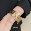 Moda Europeia e Americana Metal Flor Simples Aberto Pulseira Retro Personalidade Temperamento Pulseira Luxo Leve Joias de Alta Qualidade para Mulheres