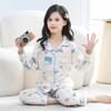 Comércio Exterior Transfronteiriço Pijamas Infantis Primavera e Outono Desenho Animado Fofo Meninos e Meninas Calças de Manga Comprida Roupas Caseiras para Crianças de Tamanho Pequeno e Médio