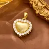 Transfronterizo Europeo y Americano Más Vendido Cobre Chapado en Oro Microincrustado Circonita Corazón de Mamá Día de la Madre DIY Pulsera Collar Colgante Lujo Ligero