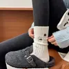 Meias de Lã Grossas e Quentes Youjiaxiu Outono e Inverno para Mulheres, Meias de Cano Médio Estilo Japonês com Coração e Letras, Meias Doces e Folgadas