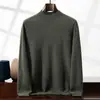 Suéter de Cachemira para Hombre 100% Cachemira Pura Cuello Alto Fino Corte Holgado Talla Grande Casual de Negocios Suéter Base de Punto