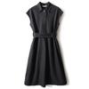 Vestido camisero ligero sin mangas estilo maduro para mujer, novedad de verano 2024, cuello polo, falda de longitud media