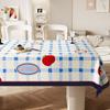 Toalha de Mesa Estilo Creme Impermeável e à Prova de Óleo Toalha de Mesa Sem Lavagem Estilo Ins Pequena Fresca Toalha de Mesa para Mesa de Centro Luxo Acessível e Sensação de Alto Padrão