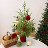 Conjunto de Bolas de Natal com Flocagem 8cm Pingente DIY Atmosfera de Natal Caixa com Decoração para Árvore de Natal Bola Pingente Pronta para Venda