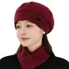 Estilo Novo de Inverno Chapéu para Mãe de Meia-Idade e Idosa Chapéu Boina Quente de Pelo de Coelho da Moda Chapéu de Lã Tricô Espesso com Forro de Veludo para Mulheres
