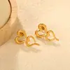 Pendientes de Corazón Hueco con Diseño Transfronterizo Europeo y Americano Pendientes de Acero Inoxidable con Corazón Asimétrico de Dulce Temperamento para Mujer