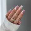 Unhas Vestíveis Artesanais Ins, Arte de Unhas Vestíveis com Pérolas, Unhas Postiças Reutilizáveis, Exclusivamente para Vendas Transfronteiriças, Item Quente da Lazada