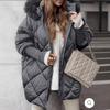 2024 Invierno Deseo Amazon Invierno Cálido Cuello de Lana Chaqueta Acolchada de Algodón para Mujer Cremallera Manga Larga Corte Ajustado con Capucha Chaqueta Acolchada de Algodón