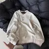Camiseta de Manga Larga Henley de Punto Cosido a Mano Estilo Old Money, Sudadera Casual de Invierno, Prenda Base Retro Americana
