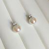 Pendientes Clásicos de la Princesa Diana Perla Shijia Imitación Aurora Agua de Mar Akoya Plata de Ley Zirconia Pendientes Aguja de Plata 925