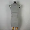 Vestido Cruzado Estilo Dongdaemun Coreano, Ajustado, Sexy, Cuello Semi Alto, Ceñido a la Cintura, Bodycon sin Mangas