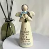 Estatueta de Anjo Estátua de Resina Estilo Country Americano Personagem Decoração Casal Coração de Amor Casamento Casa Pequeno Presente Criativo