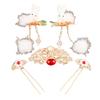 Accesorios para el cabello de Hanfu, traje antiguo, lindo conejo de peluche, horquilla, corona para el cabello, horquilla en forma de U, estilo nacional, borla china linda