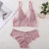 Renda Francesa Cruzada para Comércio Exterior Conjunto de Renda Francesa Roupa Íntima Fina com Bojo Belo Design nas Costas Sem Fio Alças Ajustáveis com Bojos no Peito Sutiã Feminino