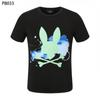Psy Atacado Marca Americana Moderna Cho Bun Camiseta Colorida Caveira Coelho Estampa de Letra Degradê Estilo Casal Manga Curta Ny