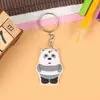 Llavero de Goma Suave de PVC de Dibujos Animados Cruzados Llavero Creativo Lindo de Silicona para Coche Colgante Llavero Pequeño Regalo