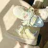 Tênis grossos com biqueira de concha na cor dopamina para mulheres, Novo modelo Primavera 2026, Sapatos brancos para estudantes, Sapatos chiques originais de nicho