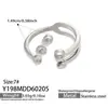 Anillo Abierto Geométrico Hueco de Acero Inoxidable Set, Diseño Compacto Estilo Francés, Anillo de Dedo Bestseller Transfronterizo, Estilo Minimalista Fresco