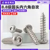 Tornillos autorroscantes de cabeza redonda de alta resistencia grado 8.8, acero al carbono PCA, niquelados, tornillos autorroscantes para madera, m2, m3, m6