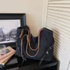Bolso de hombro retro de mezclilla para el día a día, gran capacidad, ligero, moderno, elegante bolso tote, diseño único, bolso para llevar debajo del brazo para uso diario