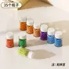 Conjunto de caixas de armazenamento de miçangas pacote de recarga frascos dispensadores de partículas grande capacidade ferramentas de produto acabado materiais caixa transparente