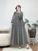 Coleção Outono 2026: Vestido Maxi Feminino Longo Jacquard Bolinhas Estilo Japonês Corte Solto Venda por Atacado