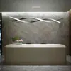 Lustre de restaurante de luxo leve, tira longa, minimalista moderno, criativo, de alta qualidade, para balcão de bar, mesa de jantar, LED, luminária de sala de jantar da moda