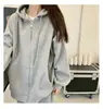 Sudadera Chaqueta Rosa Holgada para Mujer Principios de Otoño Delgada Estilo Coreano Conjunto Sudadera con Capucha Petite Cárdigan 2026 Nuevo