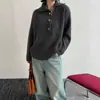 Nuevo suéter de punto grueso con media cremallera y cuello alto para otoño e invierno, estilo casual europeo y americano, holgado