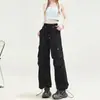 Pantalones de trabajo holgados estilo americano, adelgazantes y de secado rápido para mujer, colección otoño 2026, pantalones casuales retro de color liso, pantalones largos de pierna ancha de moda para un look estiloso