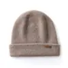Gorro de Cachemira para Mujer 100% Cachemira Pura Moda Sencilla Versátil Cortavientos Protección para los Oídos Cálido Tejido a Mano con Rayas