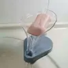 Soporte Creativo para Jabón con Ventosa Sin Taladro Forma de Hoja Caja de Jabón con Drenaje Caja de Plástico con Forma de Hoja Venta Directa del Fabricante Tipo con Ventosa